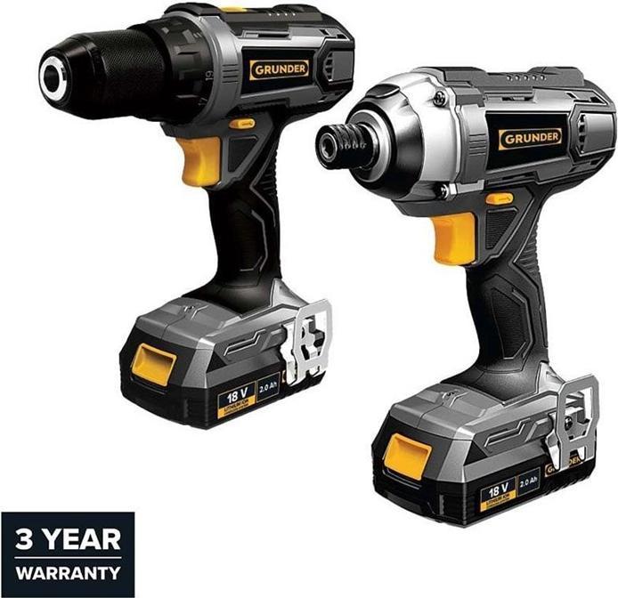 Actual product image Grunder TOOL SET CDL1218CWL1218E 18VBL 2AH (Drill driver)