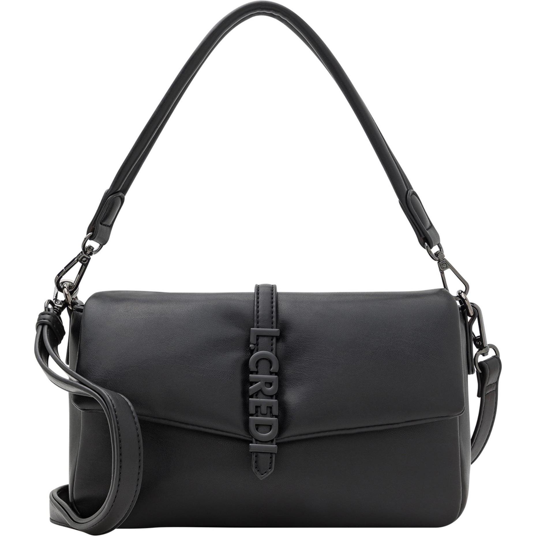 L.Credi, Handtasche, Nayla Schultertasche 25 cm, Schwarz