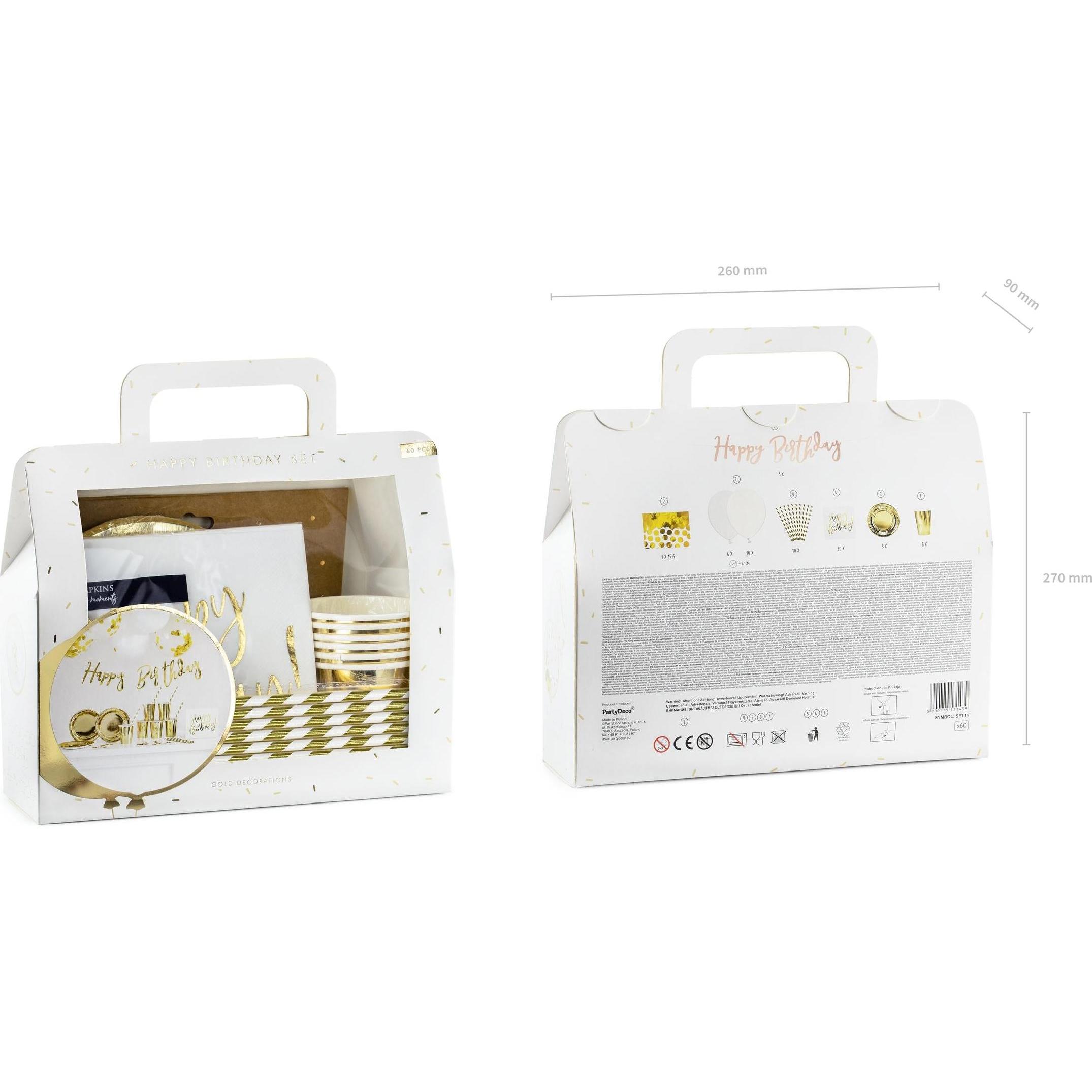 Thumbnail - Partydeco Geburtstagsbox Gold Gold