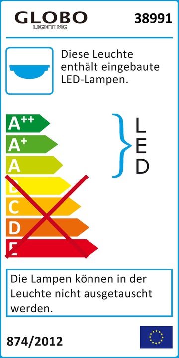 Energie-Label Globo LED-Band Led Band (RGBW, 300 cm, Indoor)