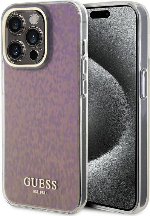 Image du produit Guess GUHCP15XHDECMP iPhone 15 Pro Max 6.7" różowy/pink hardcase IML Faceted Mirror Disco Iridescent (Apple iPhone 15 Pro Max)