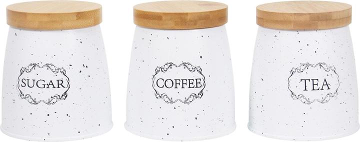 Actual product image neuetischkultur Bread Box Storage Tins Set of 4 Country House White
