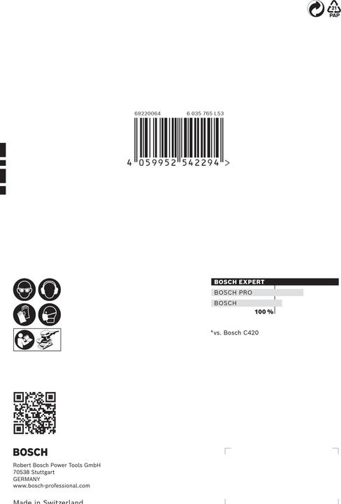 Actual product image Bosch Professional Zubehör EXPERT C470 Abrasive paper with 6 holes for orbital sanders, 115 x 107 mm, G 60, 10 pcs. (60)