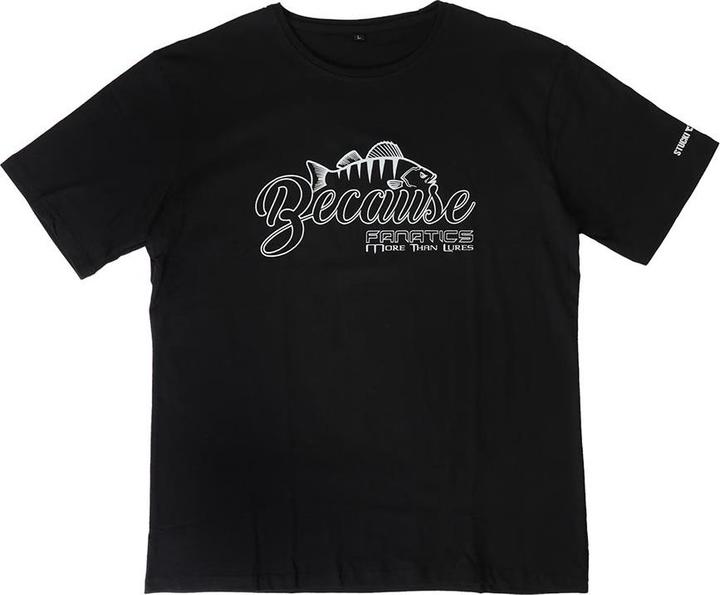 Actual product image Stucki Fishing T-Shirt Because Fanatics, Schwarz (S)