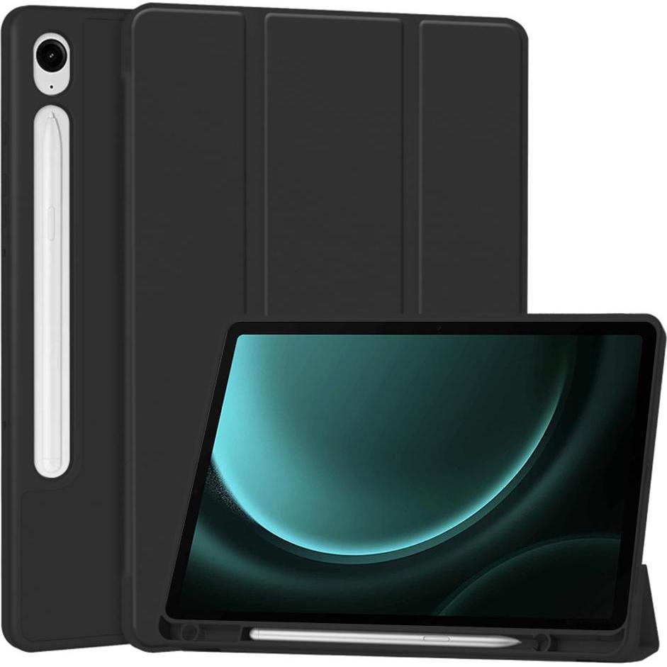 Techsuit Flex Trifold (with Pencil Holder) (Samsung Galaxy Tab S9 FE), Cover tablet, Nero
