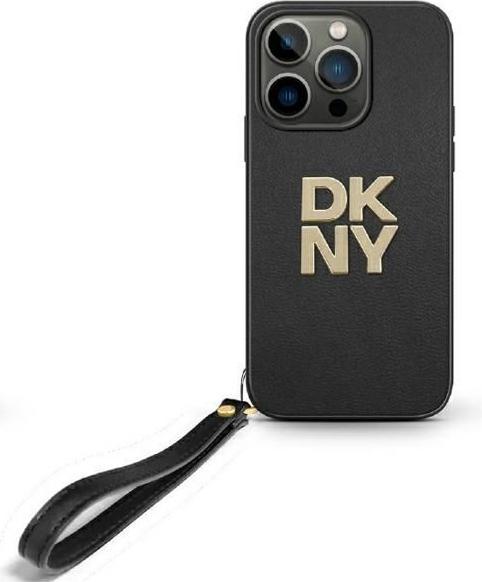 Actual product image DKNY DKHCP16XPBSWSK iPhone 16 Pro Max 6.9" czarny/black hardcase Wrist Strap Stock Logo (Apple iPhone 16 Pro Max)