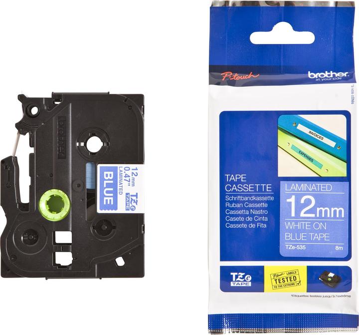 Actual product image Brother Tze-535 (1.20 cm, White, Blue)
