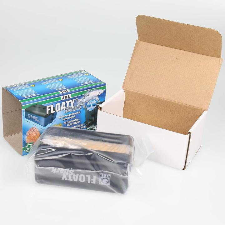 Productafbeelding JBL Aquaristik und Terraristik Floaty Shark, 17,5 x 7,5 x 10,5 cm, gris, épaisseur verre 20-30 mm (Aquarium schoonmaken, Magnetische reiniger)