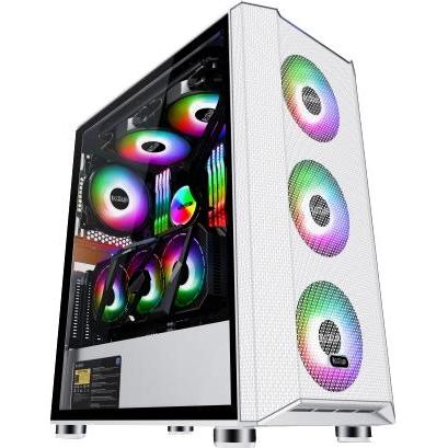 Pccooler Diamond MA200 MESH Weiss mit 4 (ATX, mATX, ITX), PC Gehäuse, Weiss