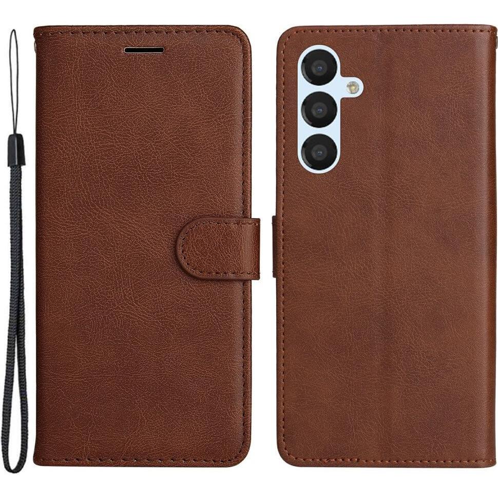 Cover-Discount Galaxy A54 - Leder Etui Hülle braun (Samsung Galaxy A54 5G), Smartphone Hülle, Braun