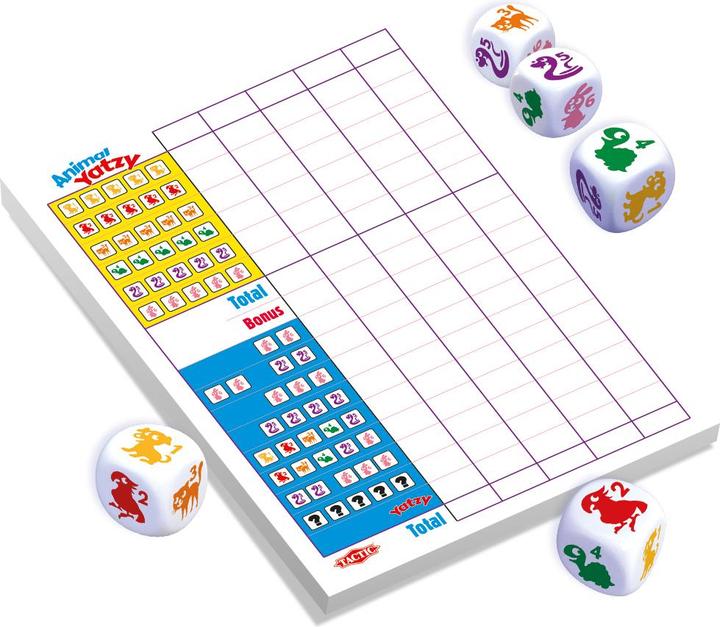 Actual product image Tactic Travel: Animal Yatzy (Danish, Dutch, English, Finnish, French, German, Norwegian, Polish, Swedish, 2 - 99 Players)