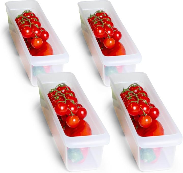 Novaliv 4X Kühlschrank Organizer 30,5 x 7,5 x 8 cm BPA-frei Ordnung Made in Germany Ordnungsboxen Kü