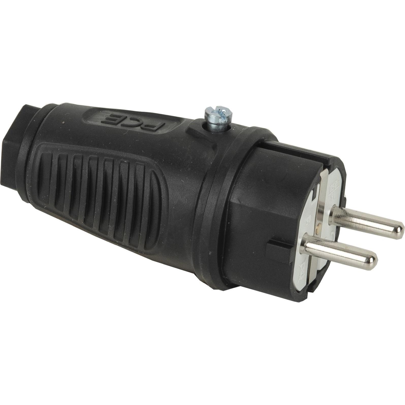 Thumbnail - PCE, Netzstecker + Netzkupplung, Rubber Connector Male (CEE 7/4)