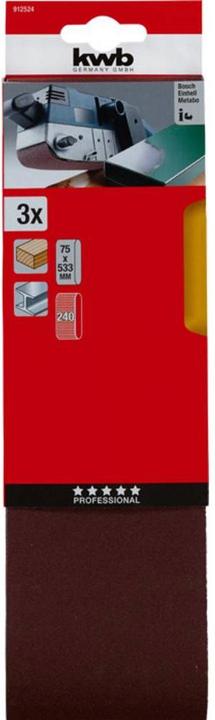 Produktbild kwb 3 Schleifbänder (240)