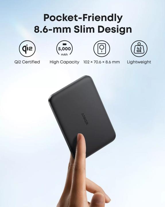 Actual product image Anker MagGo 5K Slim (5000 mAh, 15 W, 18.50 Wh)