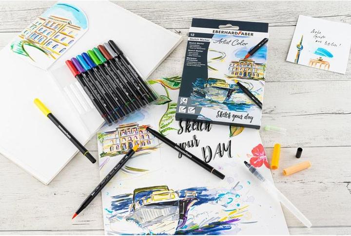 Productafbeelding EberhardFaber Vezelstiften Sketch Marker Artist Color 12 stuks (Veelkleurig, 12 x)
