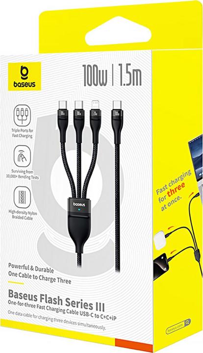 Produktbild Baseus 3in1 (1.50 m, USB 2.0, 100 W)