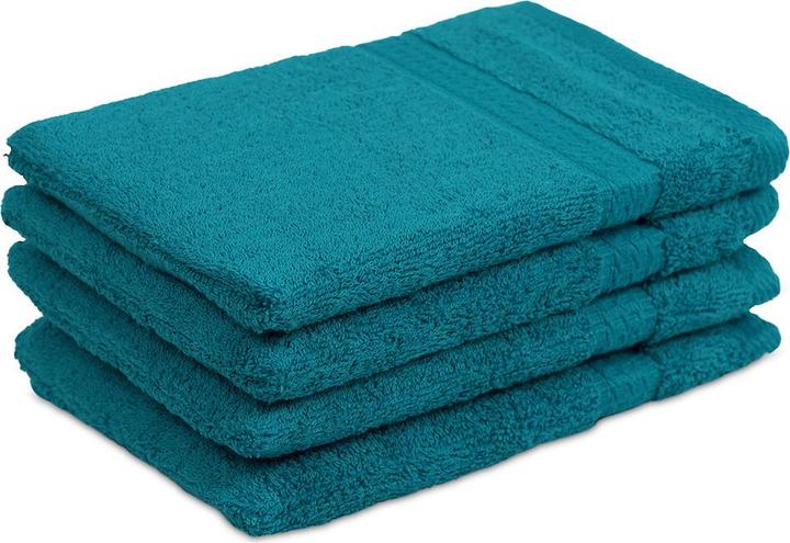 Actual product image Casativo Set of 4 100% cotton washcloths, petrol (21 x 16 cm)