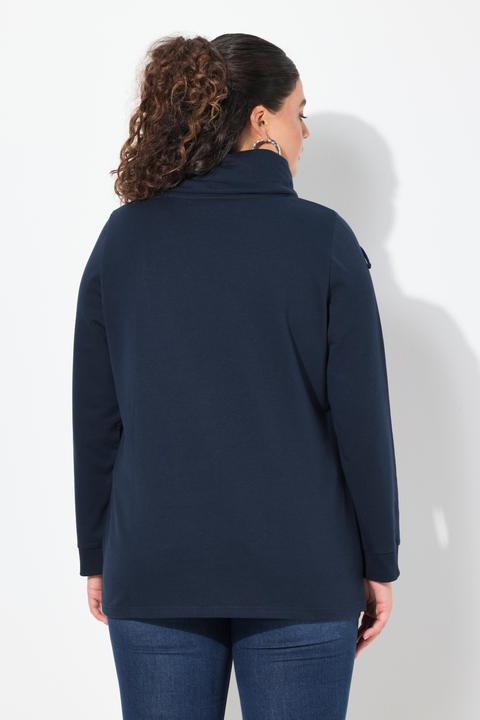 Produktbild Ulla Popken Sweatshirt, Classic Fit, HELLO, Stehkragen (46, 48)