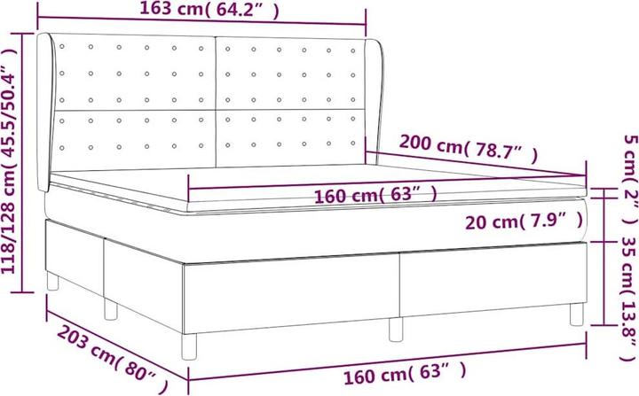 Actual product image vidaXL Boxspringbett (160 x 200 cm)