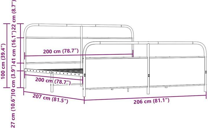 Produktbild vidaXL Bettgestell (200 x 200 cm)