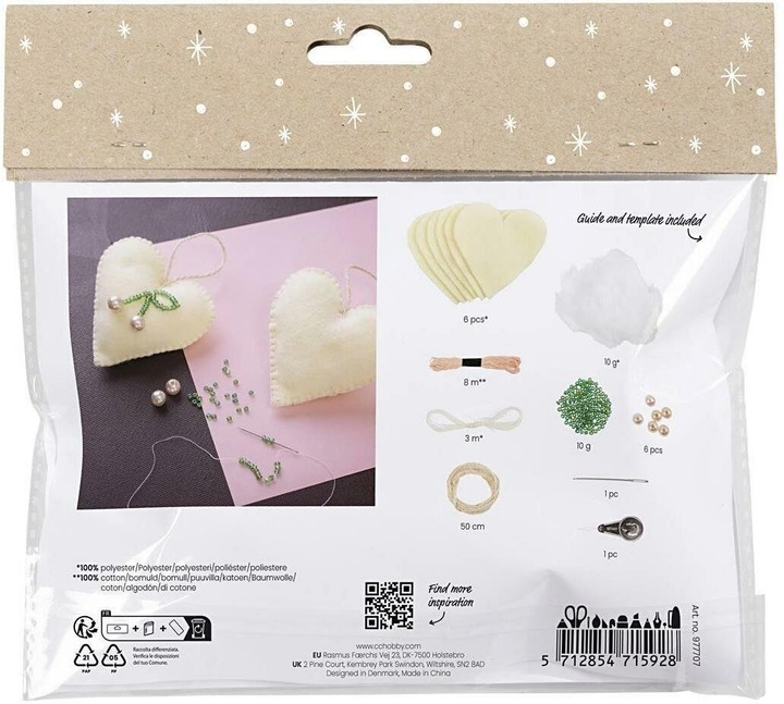 Produktbild Creativ Company Bastelset Nähen Herzen