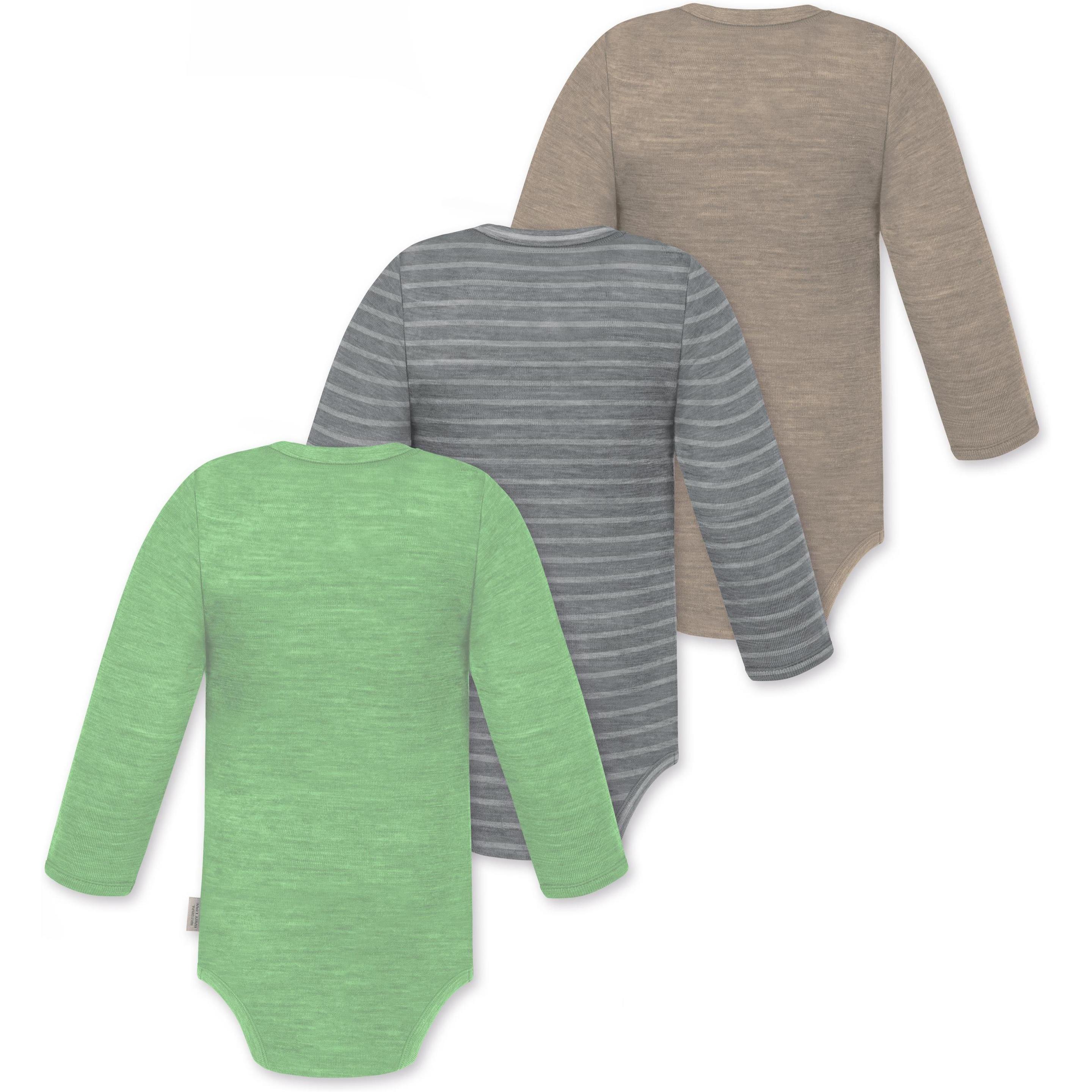 Thumbnail - Normani, Herren, Body, 3er Pack Baby Merino Langarmbody „Tuai" - 9403, Beige, (86)