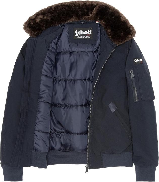 Actual product image Schott Nyc Airlines Fur Collar Jacket Navy-Brown (L)