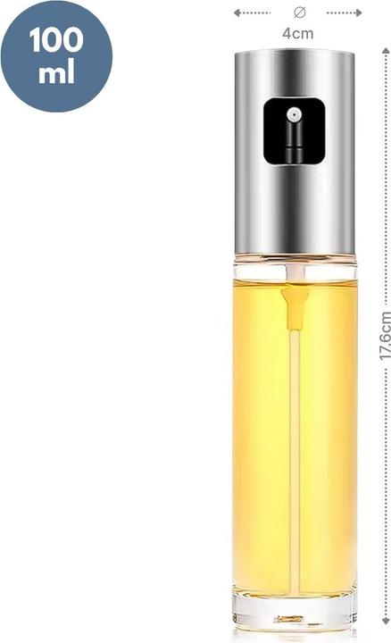 Actual product image Hermex Ölsprühflasche Ölzerstäuber Ölspender Ölflasche mit Zerstäuber (100 ml)