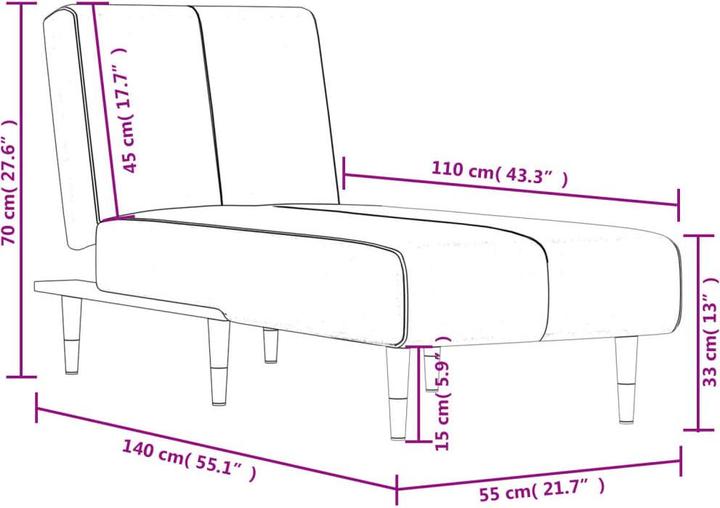 Produktbild vidaXL Chaiselongue (Recamiere)
