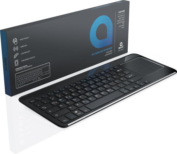 Actual product image Aplic Wireless Keyboard, Slim Bluetooth Keyboard with Touchpad & Multitouch Gesture Control (DE, Wireless)