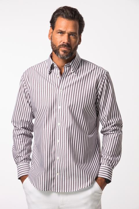 Produktbild JP1880 Streifenhemd, Business, Langarm, verdeckter Buttondown-Kragen, Easy Care, Modern Fit (6XL)