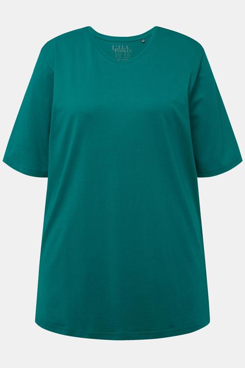 Actual product image Ulla Popken Basic Round Neck Short Sleeve Relaxed Fit Tee (54)