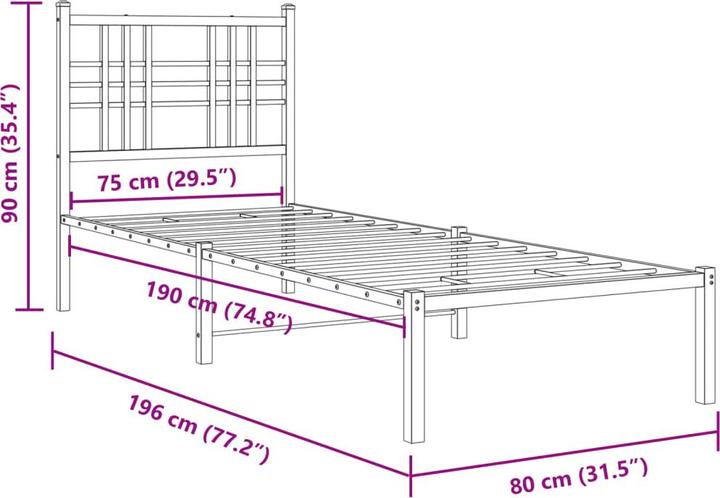 Image du produit vidaXL Bettgestell (90 x 200 cm)