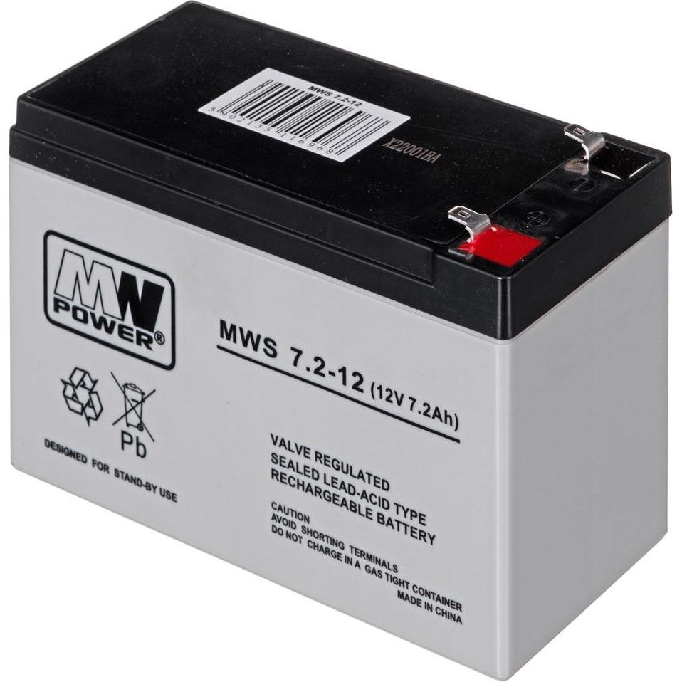 Thumbnail - Mw Power MWS 7.2-12 USV-Batterie Plombierte Bleisäure (VRLA) 7,2 Ah, USV Zubehör
