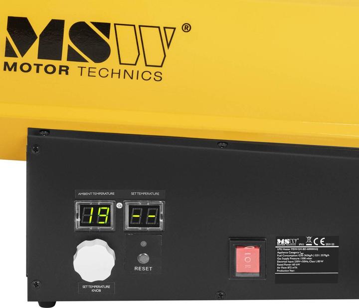 Produktbild MSW Gasheizer 60 kW 510 m² Gasstrahler Gas-Heizgebläse Zeltheizung Gaskanone (60000 W)