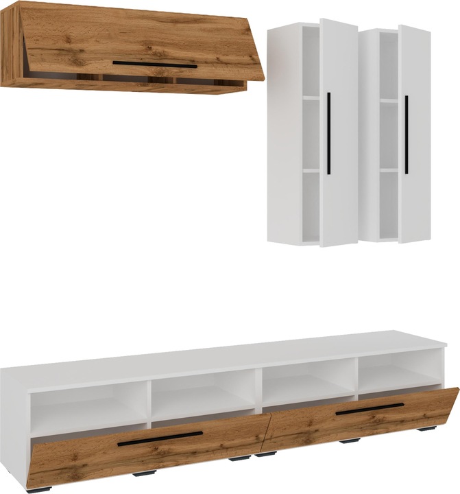 Produktbild VCM TV Lowboard Fernsehschrank Schrankwand Wohnzimmer Anbauwand Wohnwand Arila XL (190 x 40 x 200 cm)