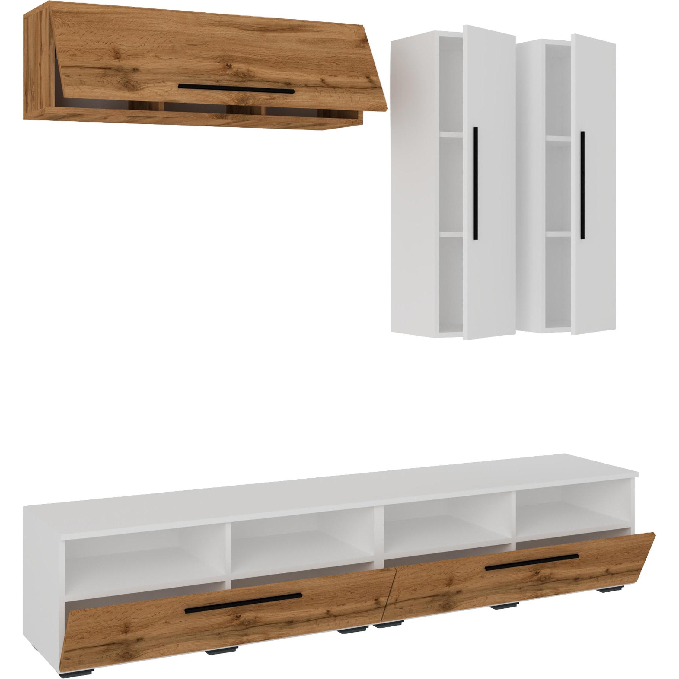 Thumbnail - VCM, TV Möbel, TV Lowboard Fernsehschrank Schrankwand Wohnzimmer Anbauwand Wohnwand Arila XL (190 x 40 x 200 cm)