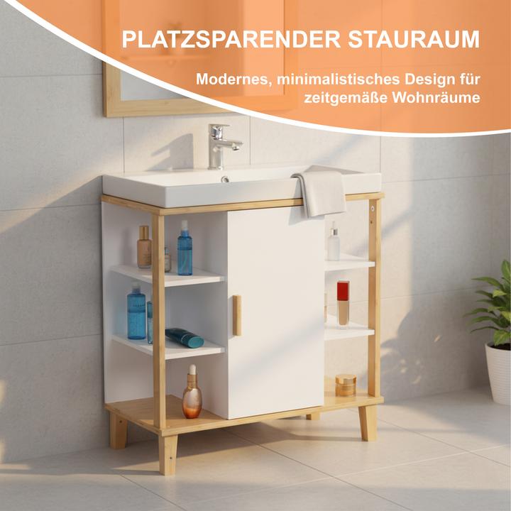 Image du produit Relaxdays Waschbeckenunterschrank Tür & Ablagen (64 x 31 x 65 cm)