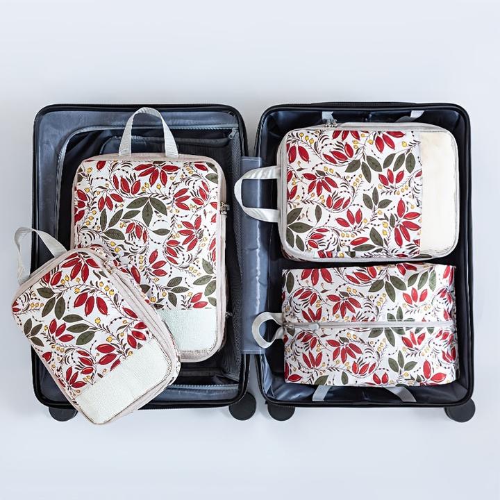 Only-Bags.Store 4er Set komprimierter Reise-Organizer, Polyester-Packwürfel mit Positionierungsdruck