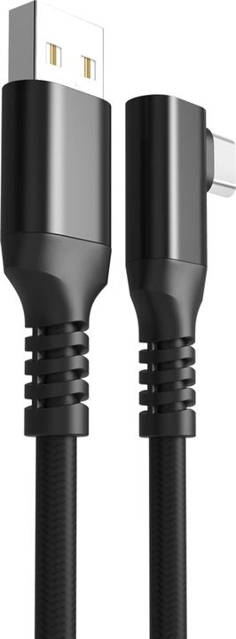 Productafbeelding Fuj Tek USB-C 90° to USB-A Cable, 3m, Black (3 m, 60 W)