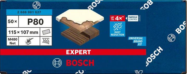 Actual product image Bosch Professional Zubehör EXPERT M480 Abrasive net, 115 x 107 mm, G 80, 50 pieces (80)
