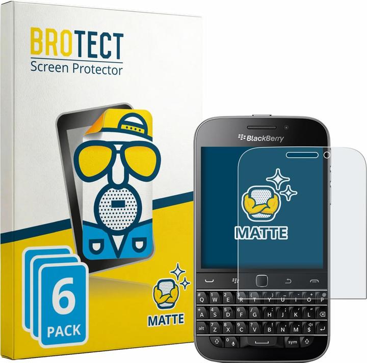 Produktbild BROTECT Entspiegelungsfolie für Blackberry Classic Q20 Displayschutz Displayschutzfolie Folie Matt (6 Stk., Blackberry Classic Q20)