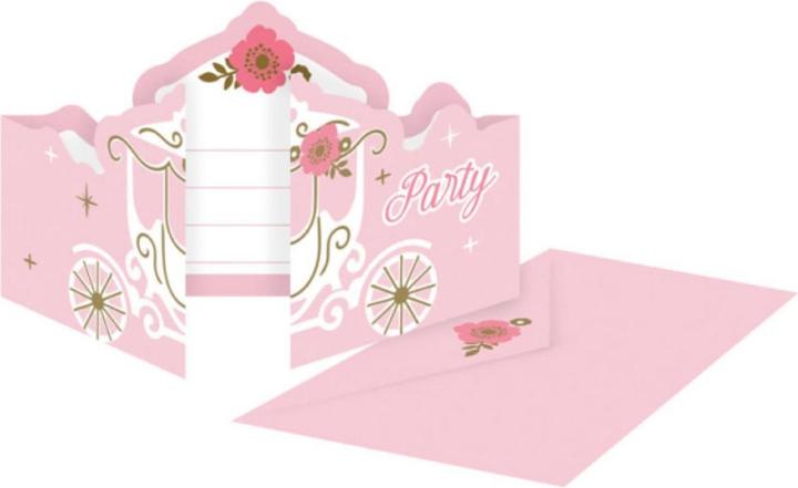 Amscan 8 sets d'invitation Princess (8 pcs)