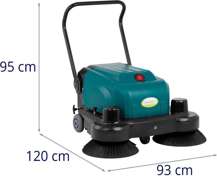 Produktbild Ulsonix Akku-Saug-Kehrmaschine Kehrsaugmaschine 4800 m²/h Bürstenbreite 52 cm