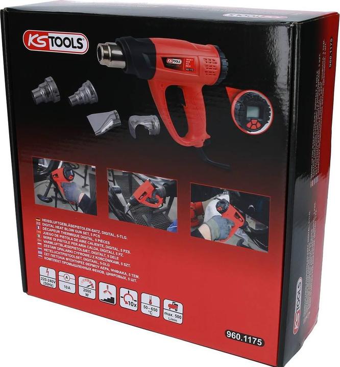 Actual product image KS Tools Hot air gun set, digital, 5 pcs.