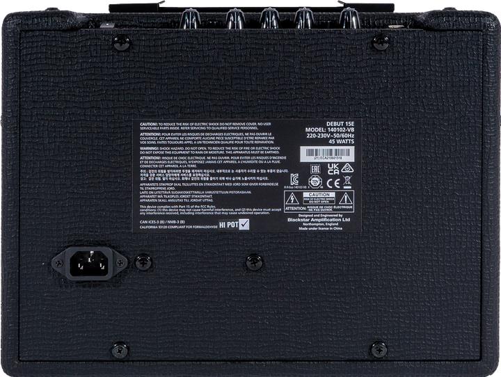Actual product image Blackstar Debut 15E Black 15W 2x3 Vintage Stereo Combo gitaarversterker met delay en ISF (Guitar, 15 W)