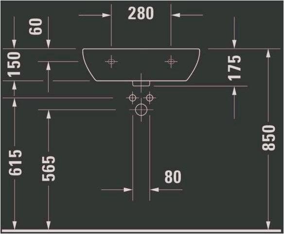 Produktbild Duravit Waschtisch D-CODE MED o ÜL m HLB 550x430mm 1 Hahnloch weiss (430 mm, 550 mm)