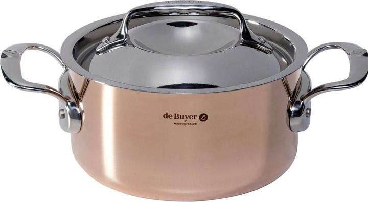 Image du produit de Buyer Prima Matera Marmite à légumes avec couvercle à induction (16 cm, Casserole, Acier inoxydable, Cuivre)