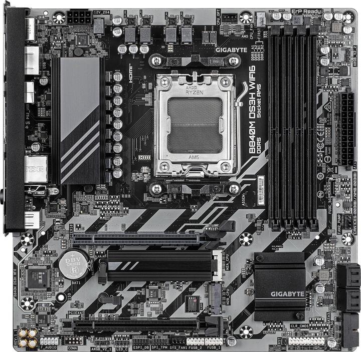 Produktbild Gigabyte B840M DS3H WiFi6 (B840,AM5,mATX,DDR5) (AM5, AMD B840, mATX)